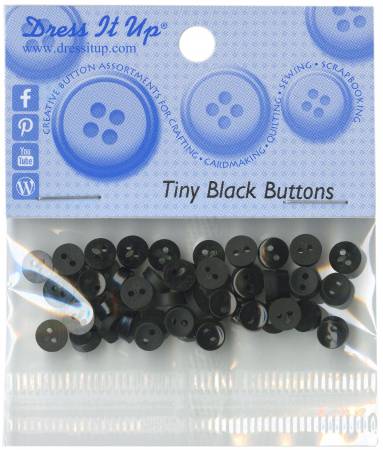 MICRO MINI BLACK Buttons, 50/pk