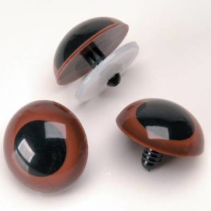 Animal Eye With Washers Brown 15mm   (Set of 2)