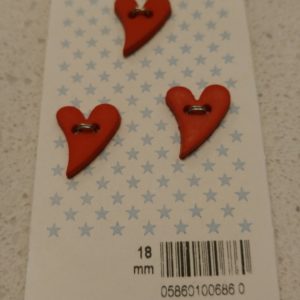 Heart Buttons – 18mm  (pack/3)