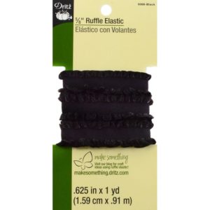 RUFFLE ELASTIC – 1 yard x .625in,    BLACK