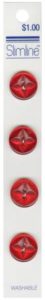 Red buttons – 5/8″,   Pack/4